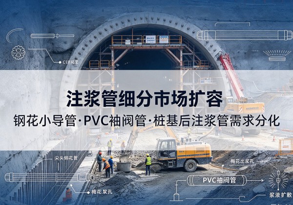 下花园注浆管细分市场扩容，隧道钢花小导管、PVC 袖阀管、桩基后注浆管需求分化